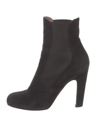 Pre-owned Alaïa Suede Chelsea Boots In Black