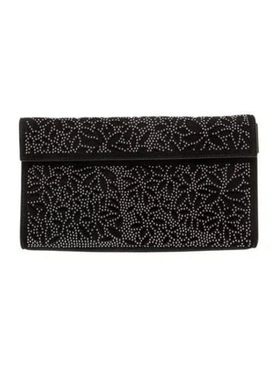 Pre-owned Alaïa Suede Clutch In Black