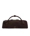 Alaïa Le Teckel Suede Leather Clutch In Brown