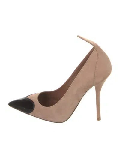 Pre-owned Alaïa Suede Colorblock Pattern Pumps In Pink
