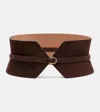 Alaïa Suede Corset Belt In Brown