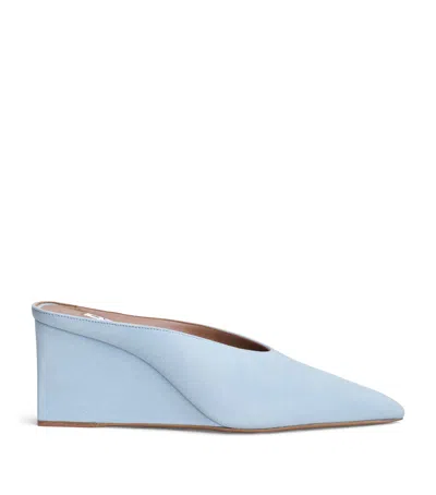Alaïa Suede Cube Wedge Mules 75