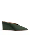 Alaïa Suede Cube Wedge Mules 75 In Green