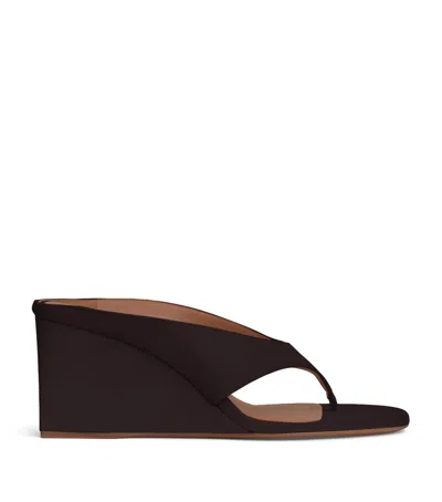 Alaïa Suede Cube Wedge Sandals 75 In Brown