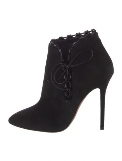 Pre-owned Alaïa Suede Cutout Accent Pumps In Black