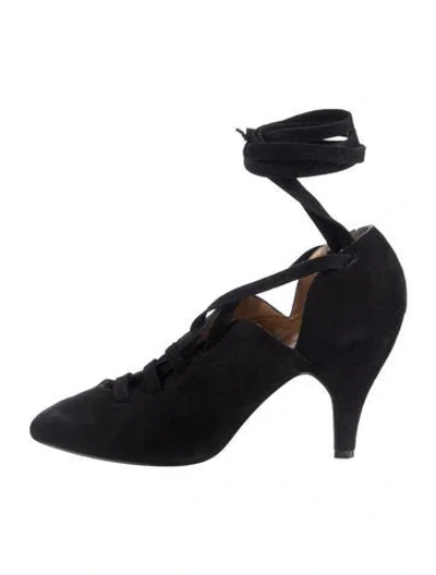 Pre-owned Alaïa Suede Cutout Accent Pumps In Black