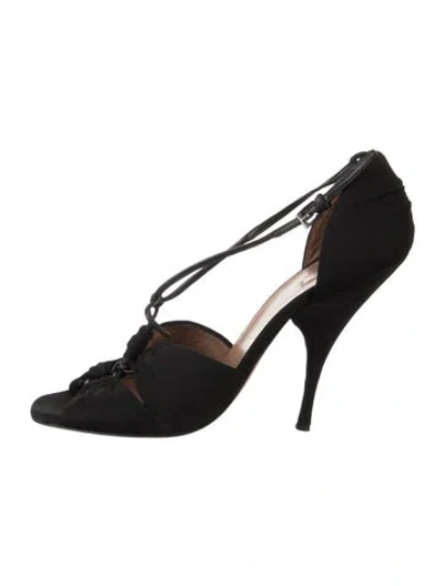 Pre-owned Alaïa Suede Cutout Accent Sandals In Black