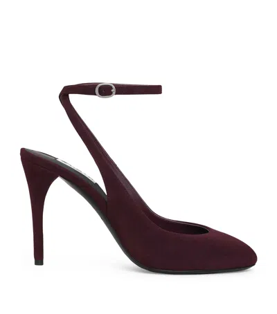 ALAÏA SUEDE DECOLLETE SLINGBACK HEELS 90