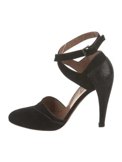 Pre-owned Alaïa Suede D'orsay Pumps In Black