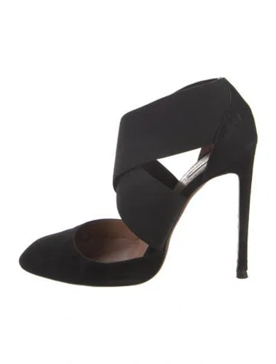Pre-owned Alaïa Suede D'orsay Pumps In Black