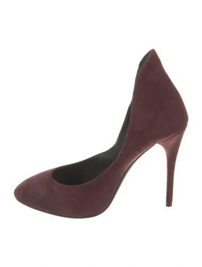 Pre-owned Alaïa Suede D'orsay Pumps In Burgundy
