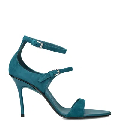 Alaïa Suede Drop Strappy Sandals 90 In Blue