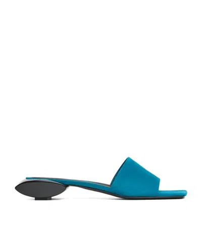 Alaïa Suede Ellipse Mules 30 In Blue