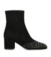 Alaïa Ankle Boots With Silver Rhinestone Detailing In Black