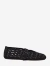Alaïa Eyelet Detail Suede Ballerina Flats In Black