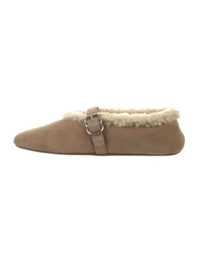 Pre-owned Alaïa Suede Faux Fur Trim Mules In Multi