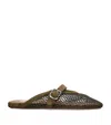 Alaïa Suede Fishnet Mules In Green