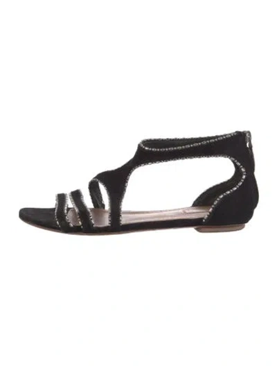 Pre-owned Alaïa Suede Gladiator Sandals In Black