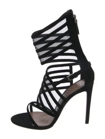 Pre-owned Alaïa Suede Gladiator Sandals In Black