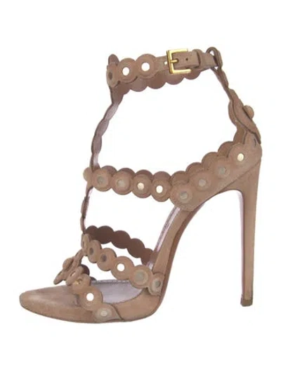 Pre-owned Alaïa Suede Gladiator Sandals In Brown