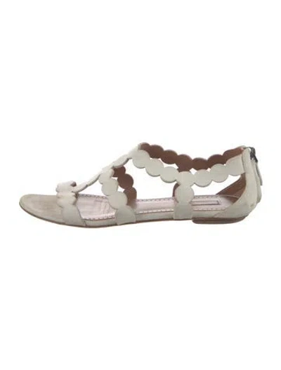 Pre-owned Alaïa Suede Gladiator Sandals In White