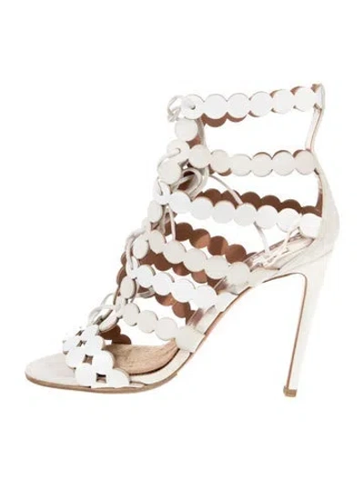 Pre-owned Alaïa Suede Gladiator Sandals In White