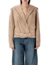 Alaïa Alaia Full-coverage Hooded Biker Jacket Size 38 In Neutral