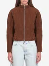 Alaïa Suede Jacket In Brown