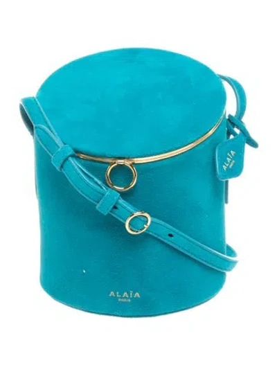 Pre-owned Alaïa Suede La Canette Small In Blue