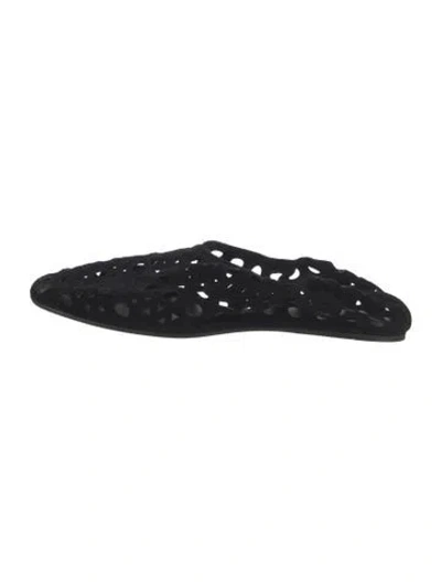 Pre-owned Alaïa Suede Lace Pattern Ballet Flats In Black