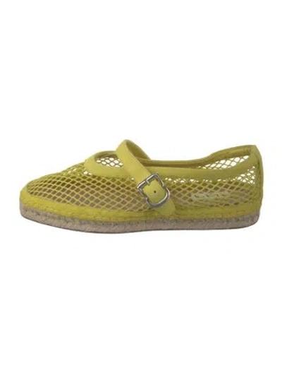 Pre-owned Alaïa Suede Lace Pattern Espadrilles In Green