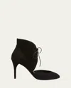 Alaïa Suede Lace-up Stiletto Pumps In Noir