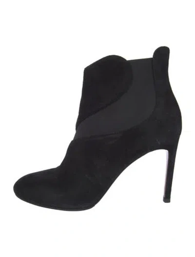 Pre-owned Alaïa Suede Lace-up Boots In Black