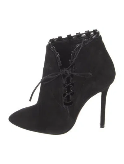 Pre-owned Alaïa Suede Lace-up Boots In Black