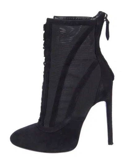 Pre-owned Alaïa Suede Lace-up Boots In Blue