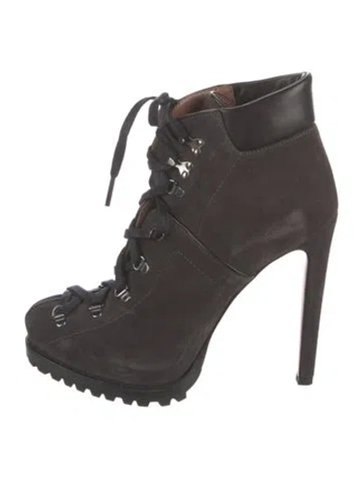 Pre-owned Alaïa Suede Lace-up Boots In Multi