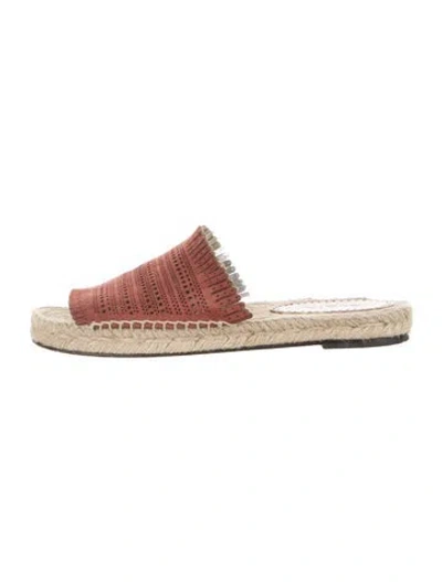 Pre-owned Alaïa Suede Lasercut Accents Espadrilles In Red