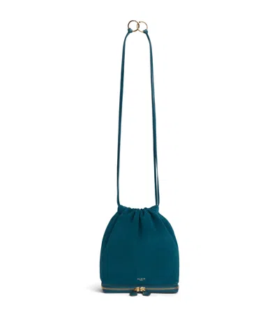 Alaïa Suede Le Ponchon Cross-body Bag In Blue
