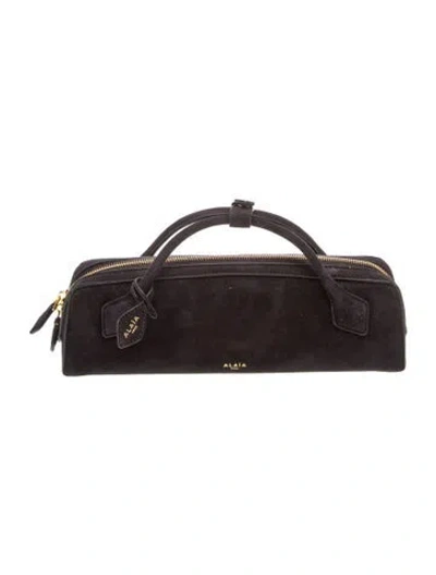 Pre-owned Alaïa Suede Le Teckel In Black