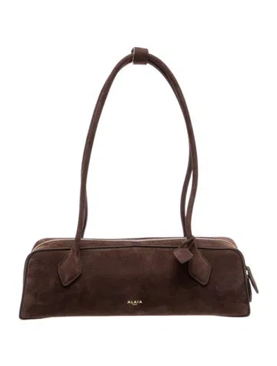 Pre-owned Alaïa Suede Le Teckel In Brown