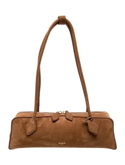 Pre-owned Alaïa Suede Le Teckel Medium In Brown