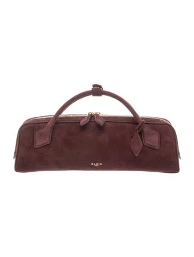 Pre-owned Alaïa Suede Le Teckel Medium In Burgundy