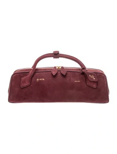 Pre-owned Alaïa Suede Le Teckel Small In Burgundy