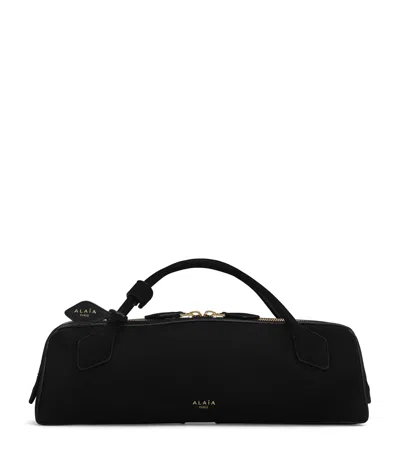Alaïa Suede Le Teckel Top-handle Bag In Black