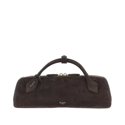 Alaïa Suede Leather 'le Teckel' Clutch In Brown