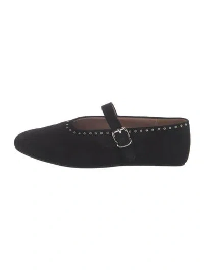 Pre-owned Alaïa Suede Mary Jane Flats In Black