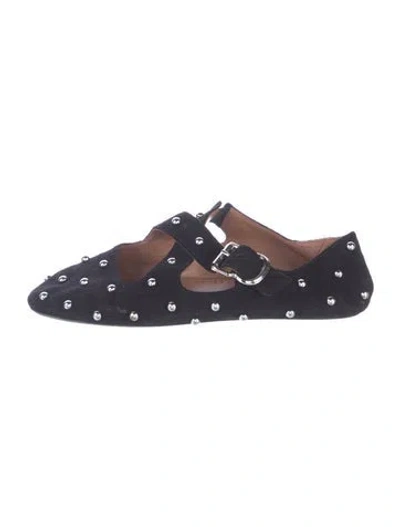 Pre-owned Alaïa Suede Mary Jane Flats In Blue
