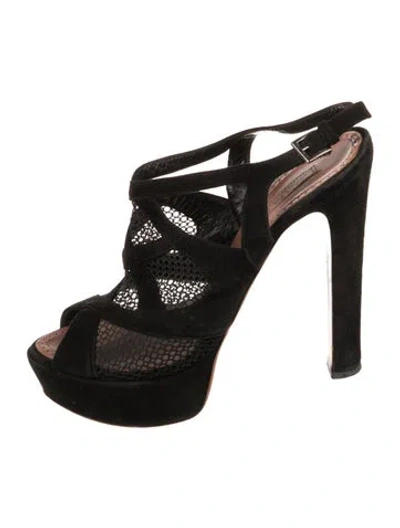 Pre-owned Alaïa Suede Mesh Accents Slingback Pumps In Black