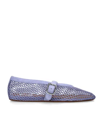 Alaïa Suede Mesh Ballet Flats In Purple