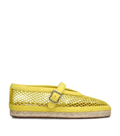 Alaïa Suede Mesh Espadrilles In Yellow
